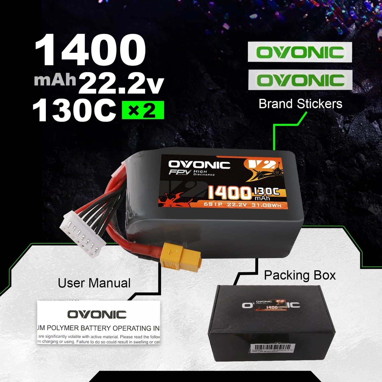 Ovonic 6S 1400mAh 130C LiPo Ba - đánh giá và giá Walksnail Avatar Hd Goggles X