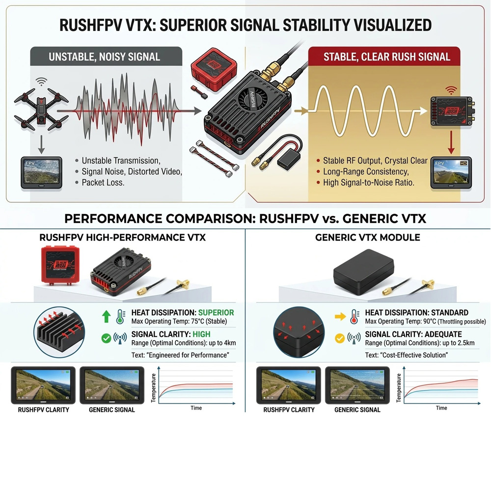 RUSHFPV RUSH MAX SOLO 2.5W / T - đánh giá và giá Rushfpv Rush Max Solo 5.8G 2.5W Vtx