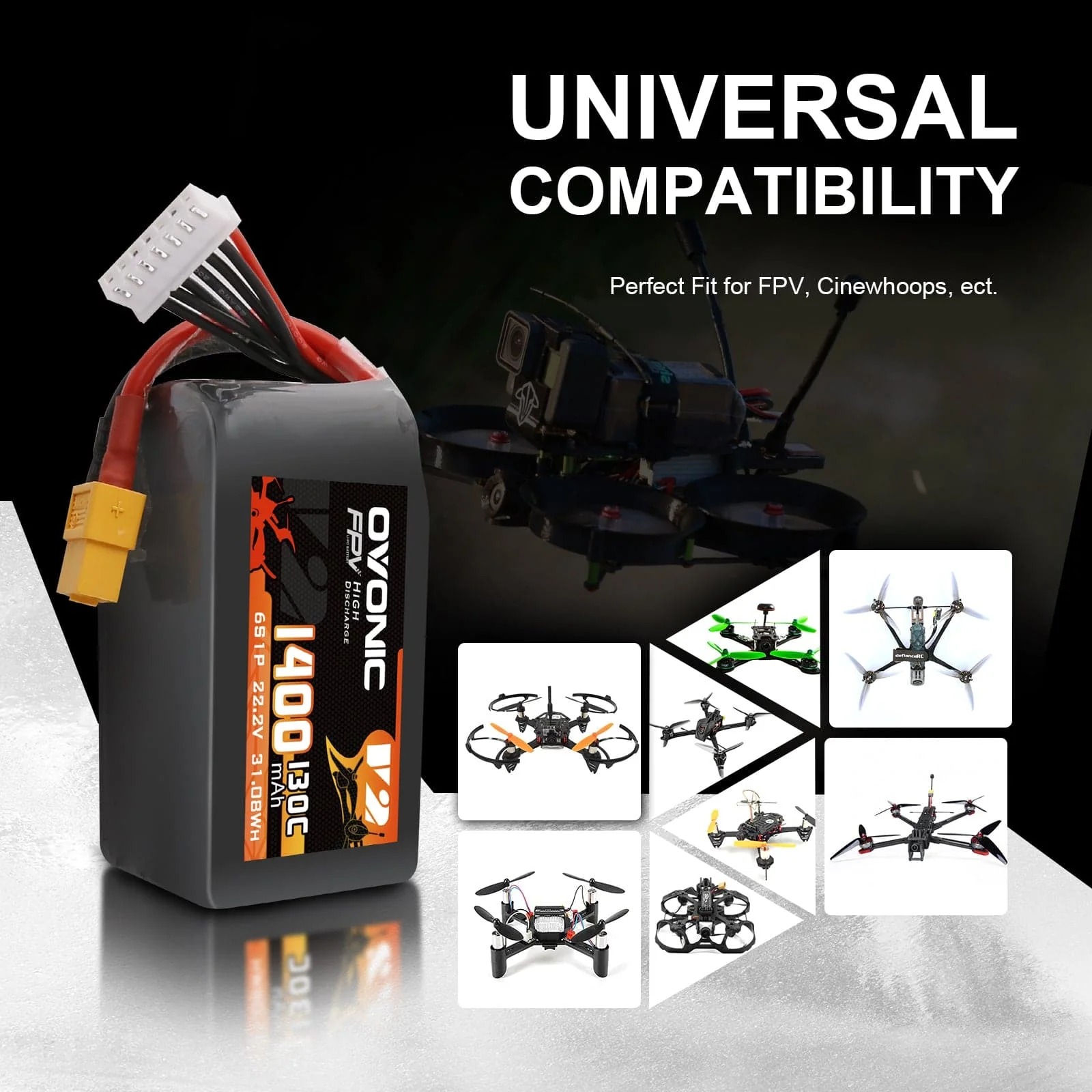 Ovonic 6S LiPo Battery 22.2V 1 - đánh giá và giá Walksnail Avatar Hd Goggles X
